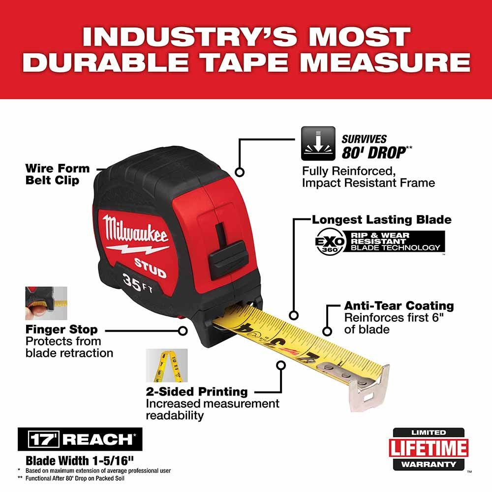 Milwaukee 48-22-9735 35 STUD Tape Measure