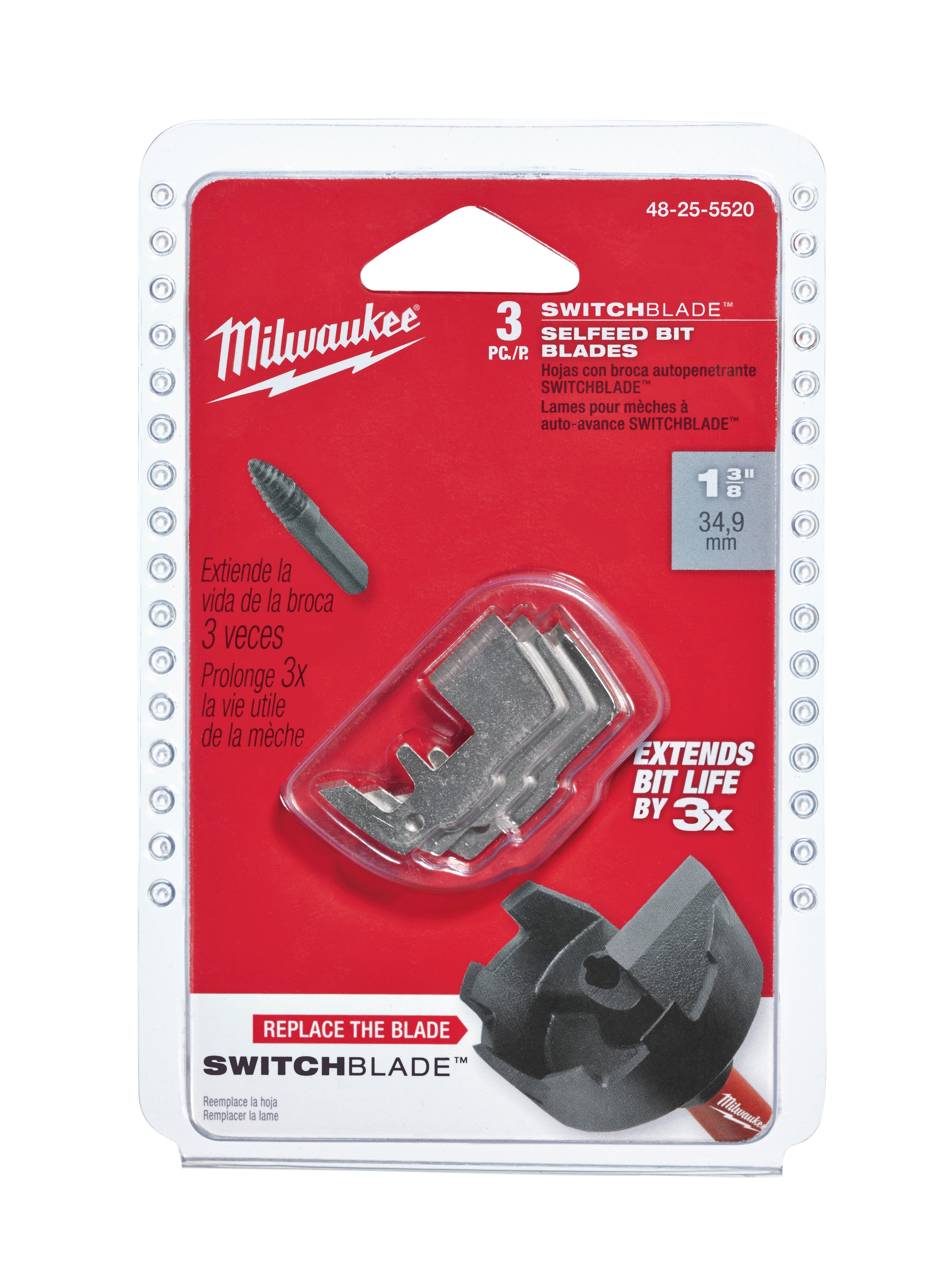 Milwaukee 48-25-5520 1-3/8 SwitchBlade™ Replacement Blades (3 Pack)