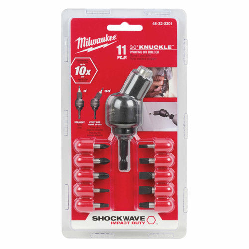 Milwaukee 48-32-2301 Shockwave™ 30º Knuckle™ 11 Piece Bit Set