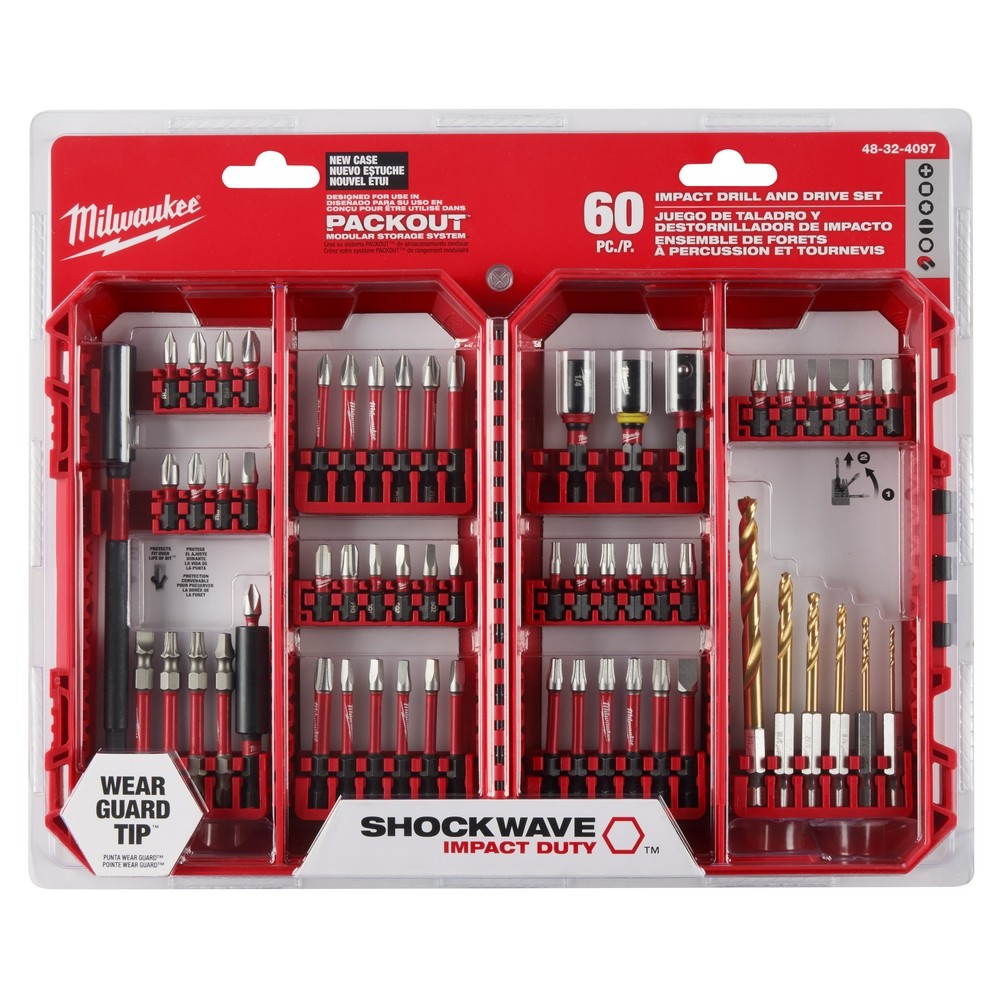 Milwaukee 48-32-4097 SHOCKWAVE Impact Duty Drill & Drive Set - 60PC