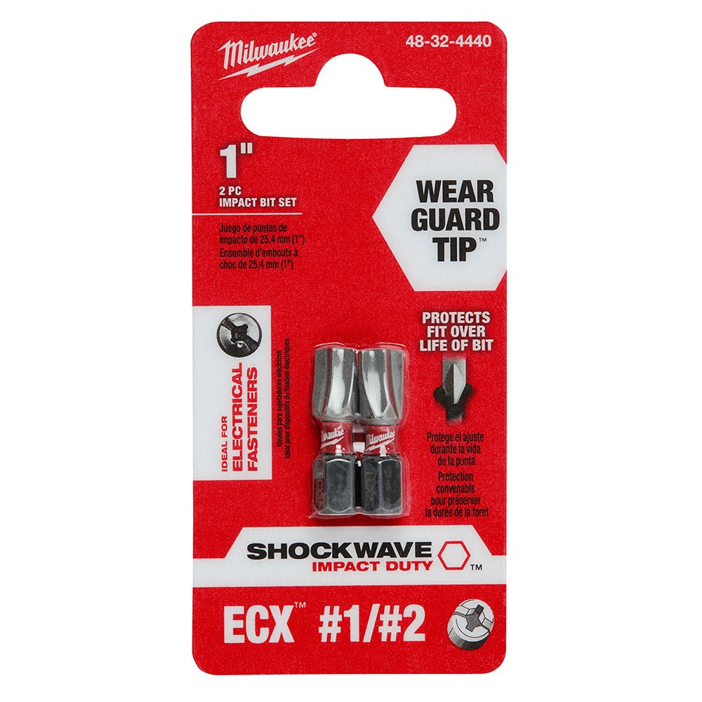Milwaukee 48-32-4440 2PC 1 IMPACT BIT ECX1-ECX2
