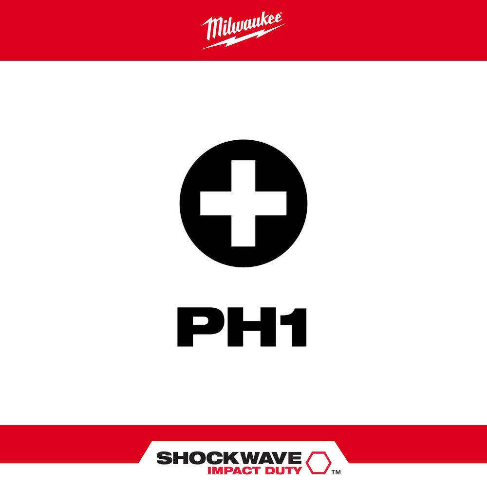 Milwaukee 48-32-4461 Shockwave 2 Power Bit Phillips #1