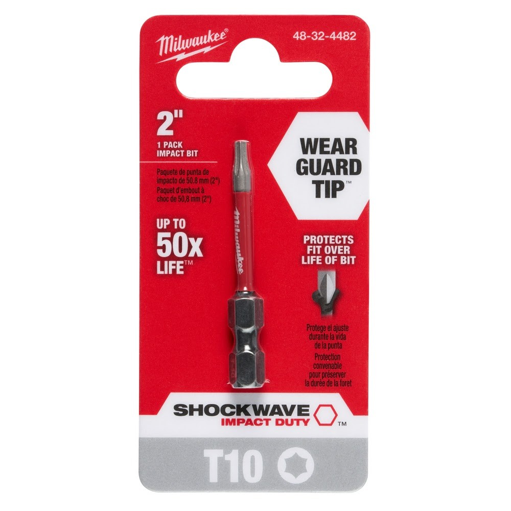 Milwaukee 48-32-4482 Shockwave 2 Power Bit Torx T10