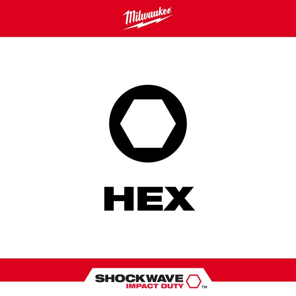 Milwaukee 48-32-4616 SHOCKWAVE 9Pc 1 SAE Hex Impact Bit Set