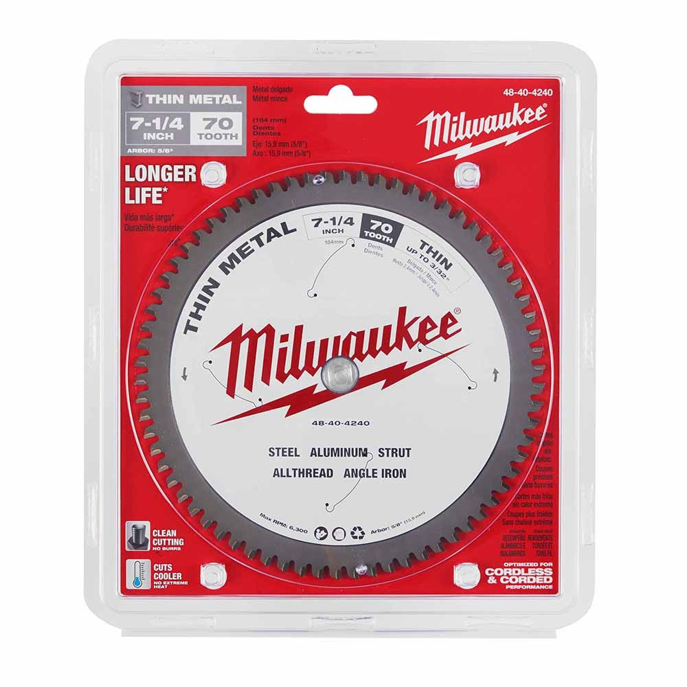 Milwaukee 48-40-4240 7-1/4 70T Metal CSB, 5/8