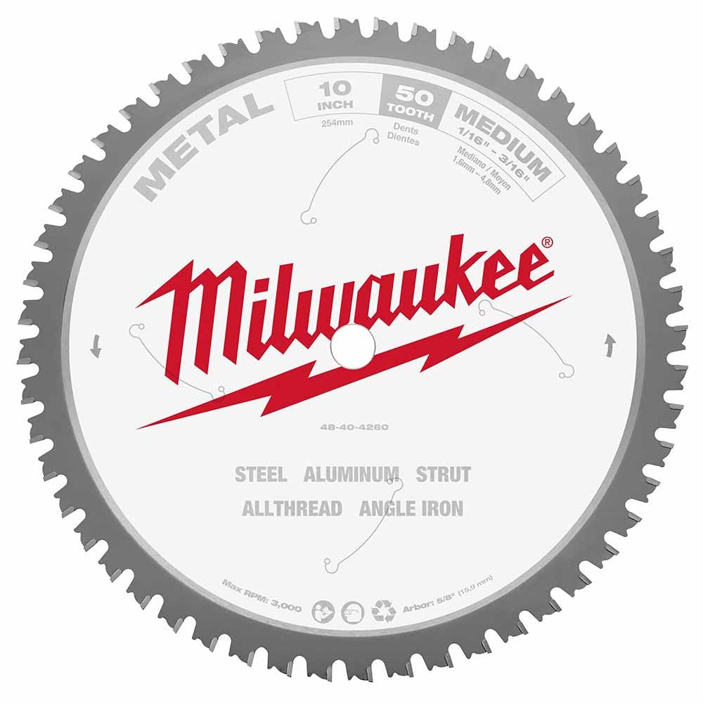Milwaukee 48-40-4260 10 50T Metal CSB, 5/8