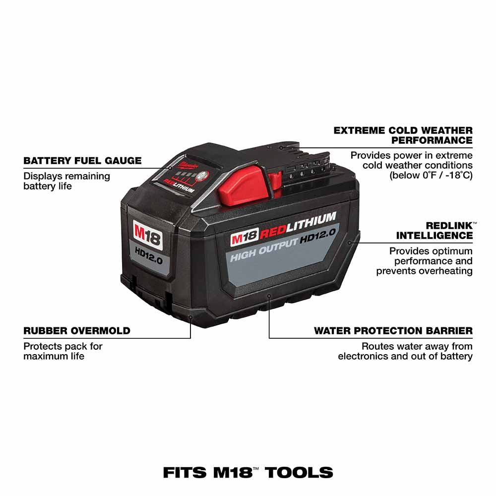Milwaukee 48-59-1200 M18 REDLITHIUM High Output HD12.0 Starter Kit