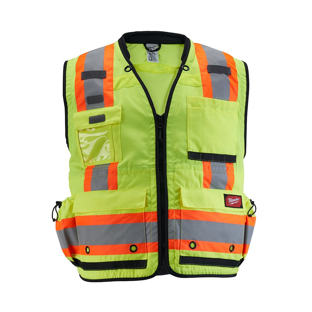 Milwaukee 48-73-5162 Class 2 Surveyors High Visibility Yellow Safety Vest - L/XL