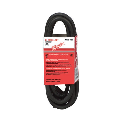 Milwaukee 48-76-4108 8Ft Quik-Lok Cord withTwist Lock Plug