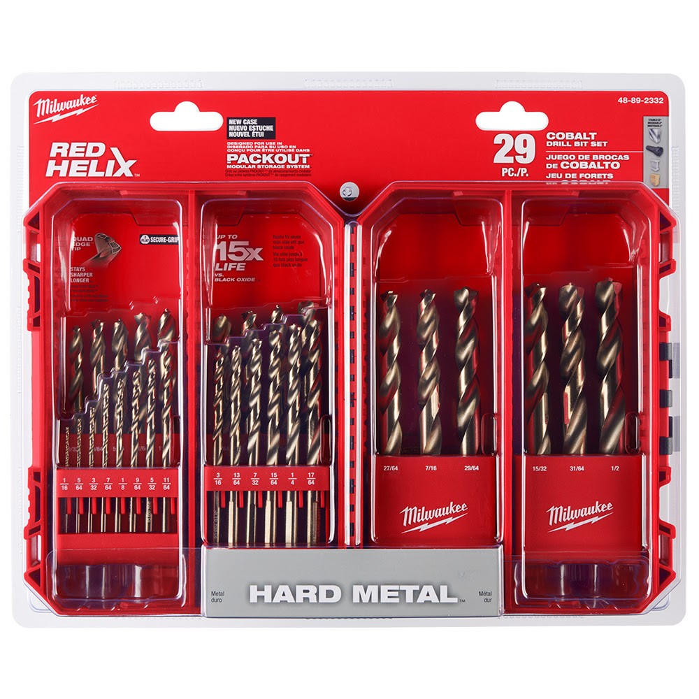 Milwaukee 48-89-2332 29-Piece Cobalt Red Helix Drill Bit Set