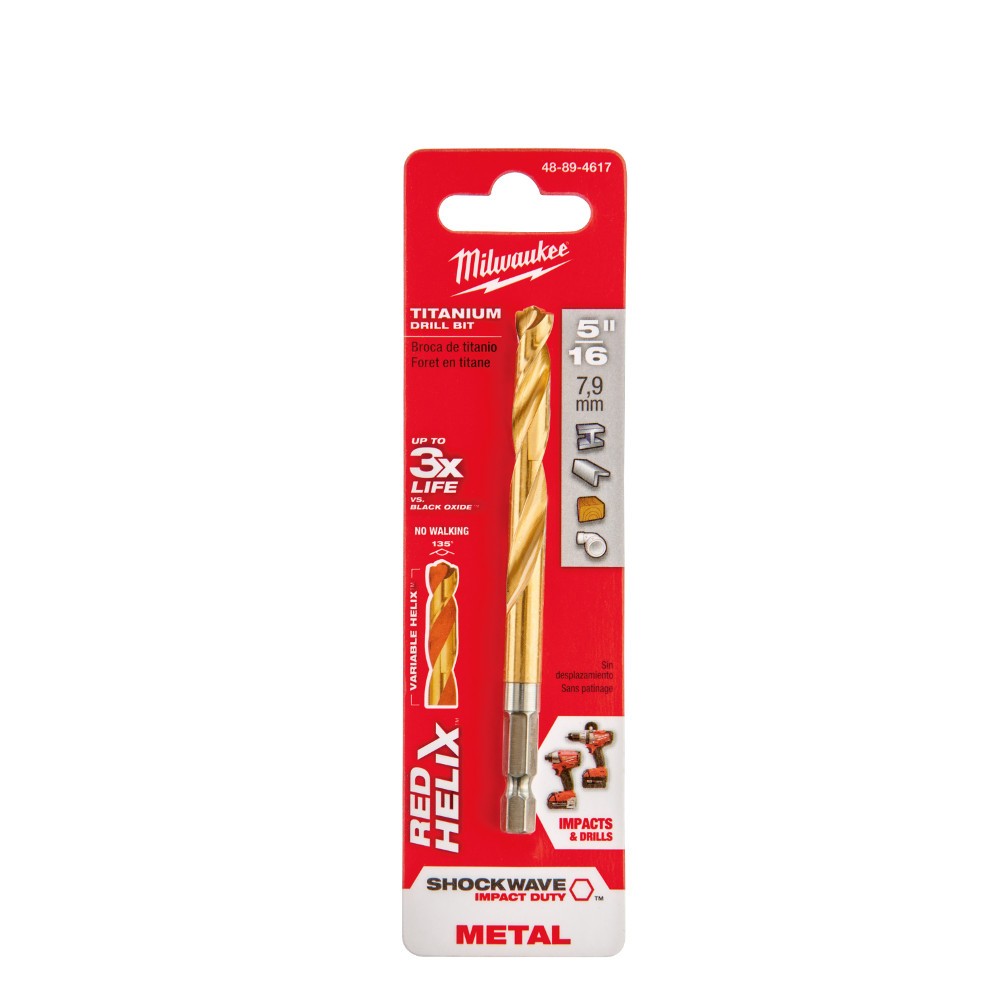 Milwaukee 48-89-4617 5/16 Titanium Shockwave Drill Bit