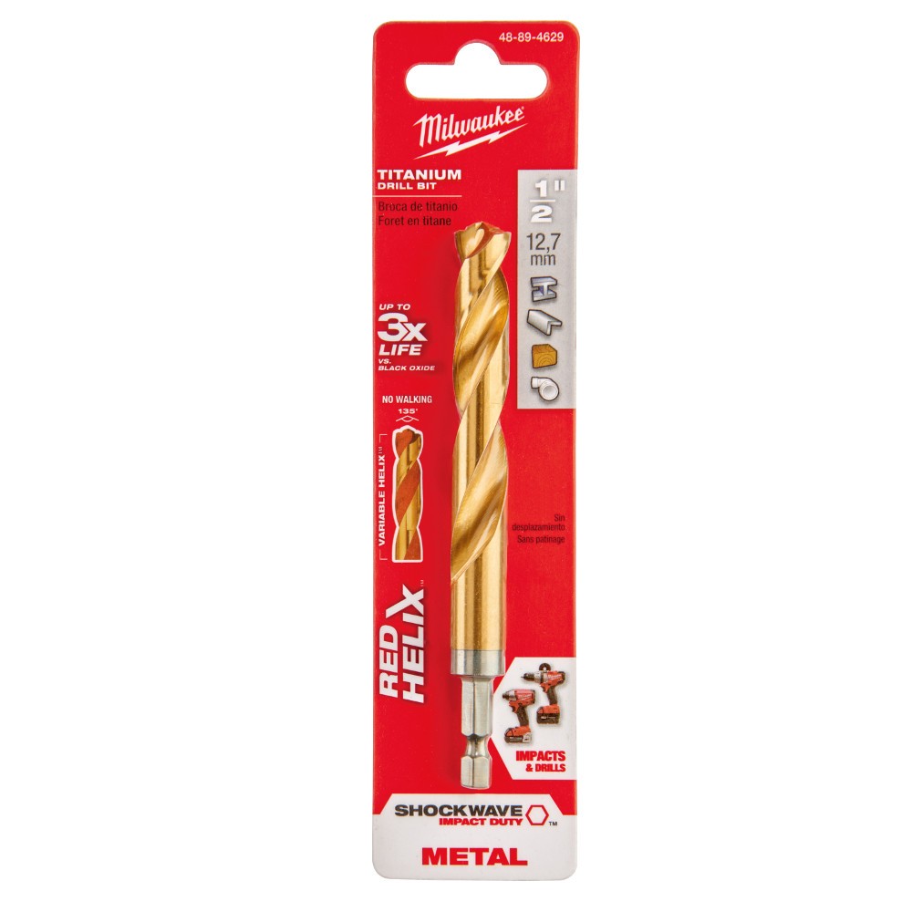 Milwaukee 48-89-4629 1/2 Titanium Shockwave Drill Bit