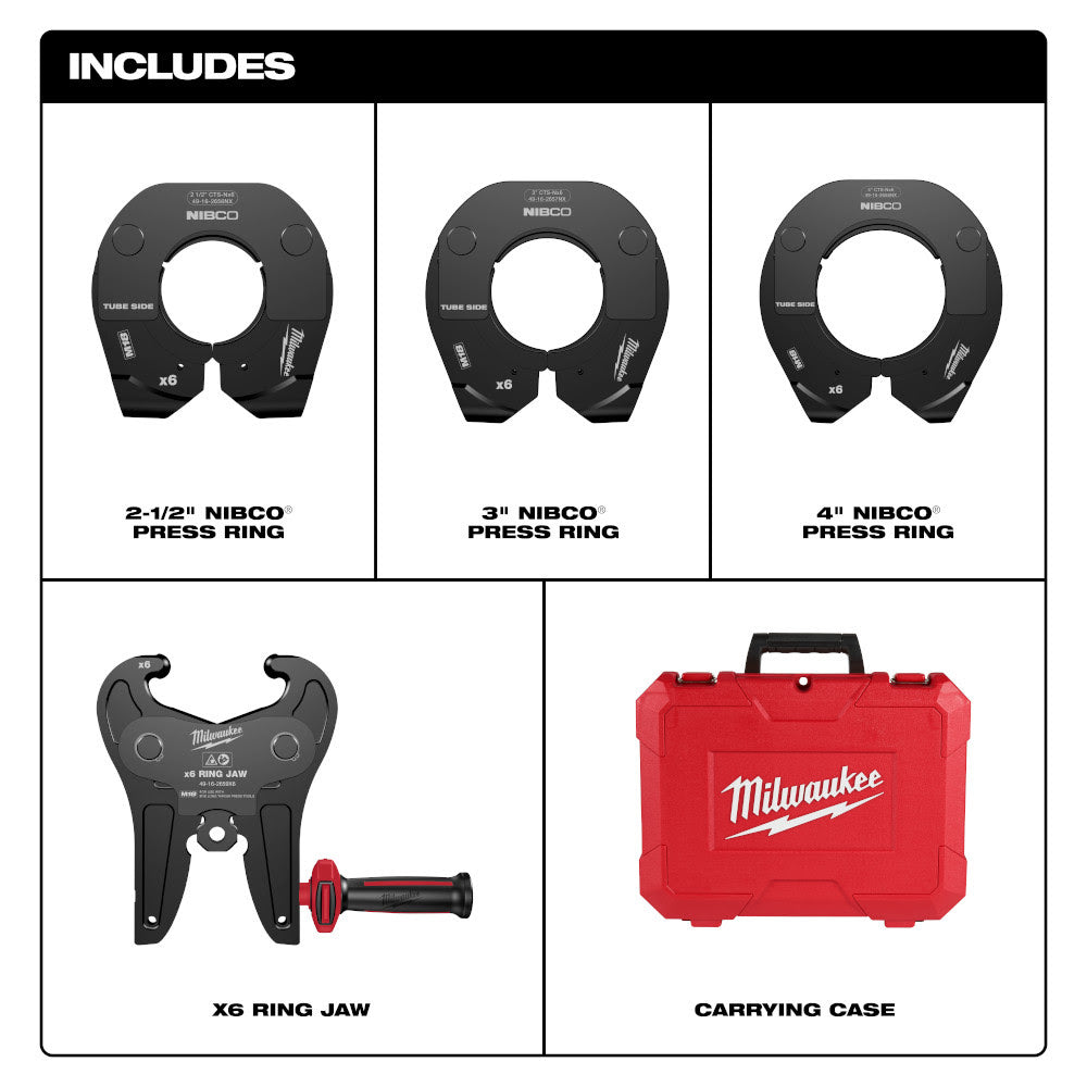 Milwaukee 49-16-2690NX 2-1/2 - 4 NIBCO Press Ring Kit for M18 FORCE LOGIC Long Throw Press Tool