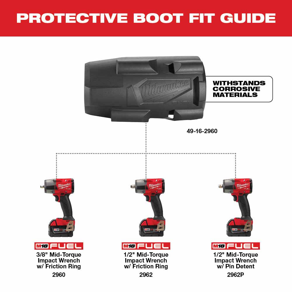 Milwaukee 49-16-2960 M18 FUEL™ Mid-Torque Impact Wrench Protective Boot