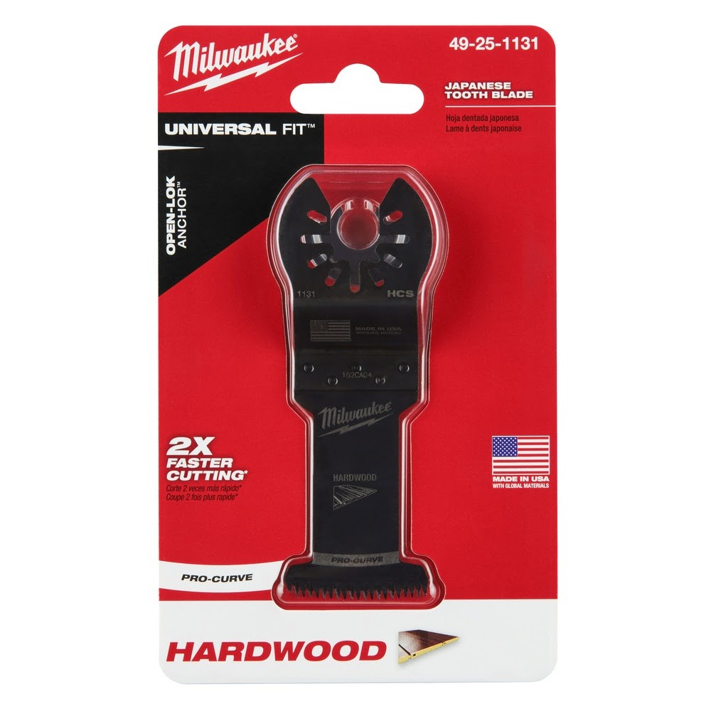 Milwaukee 49-25-1131 Milwaukee® OPEN-LOK™ 1-3/8 HCS JAPANESE TOOTH PRO-CURVE™ HARDWOOD BLADE 1PK