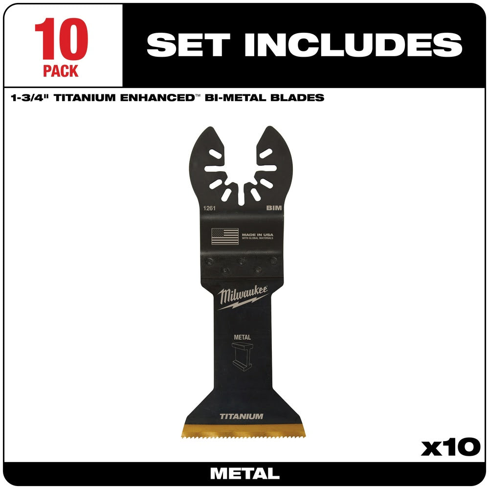 Milwaukee 49-25-1269 Milwaukee® OPEN-LOK™ 1-3/4 TITANIUM ENHANCED BI-METAL METAL BLADES 10PK