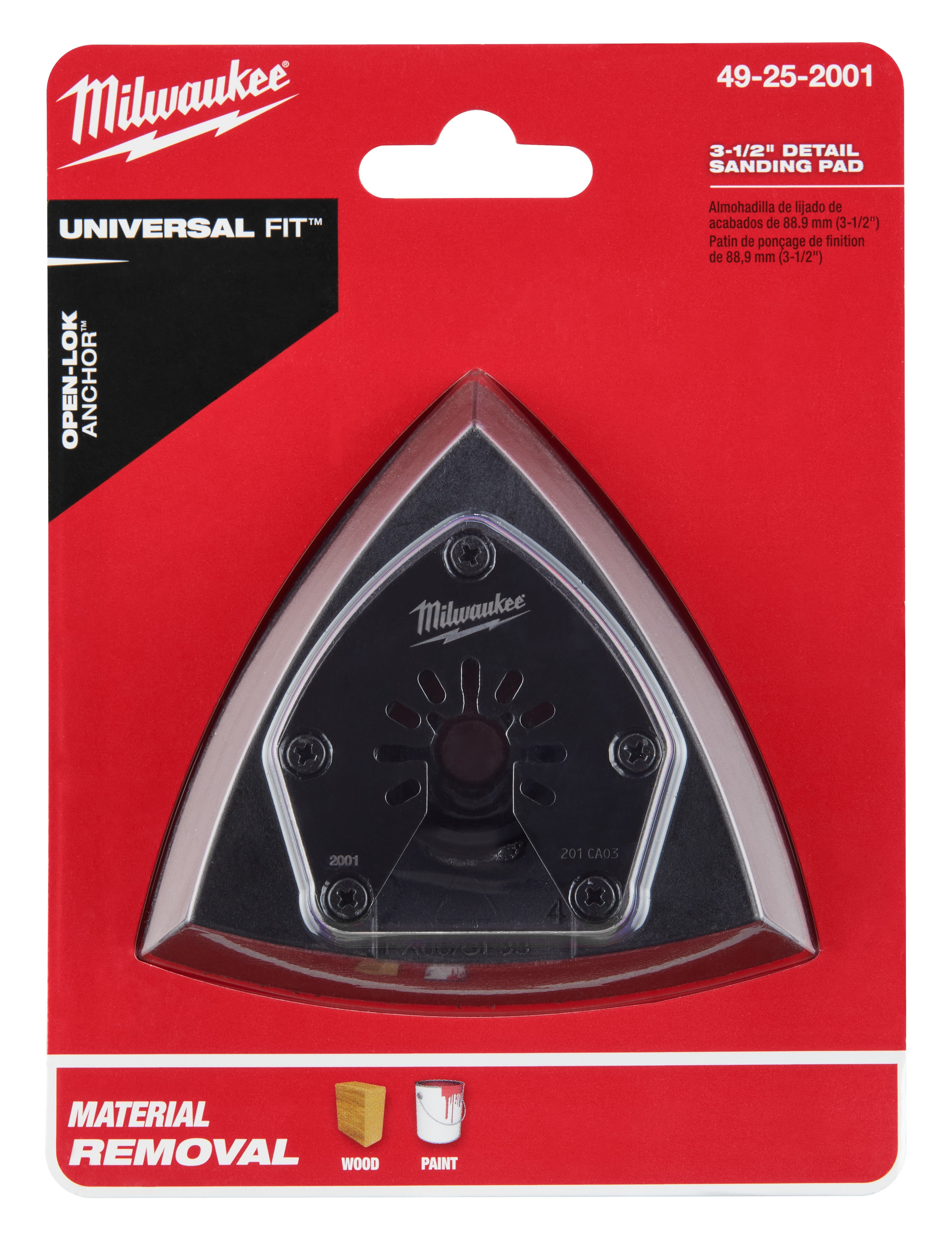 Milwaukee 49-25-2001 Milwaukee® OPEN-LOK™ 3-1/2 TRIANGLE SANDING PAD 1PK
