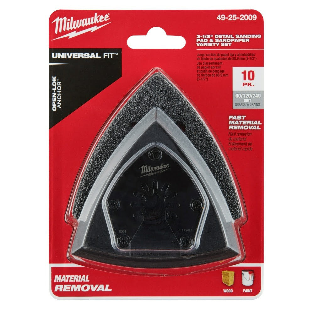 Milwaukee 49-25-2009 Milwaukee® OPEN-LOK™ 3-1/2 SANDING PAD & PAPER VAR SET