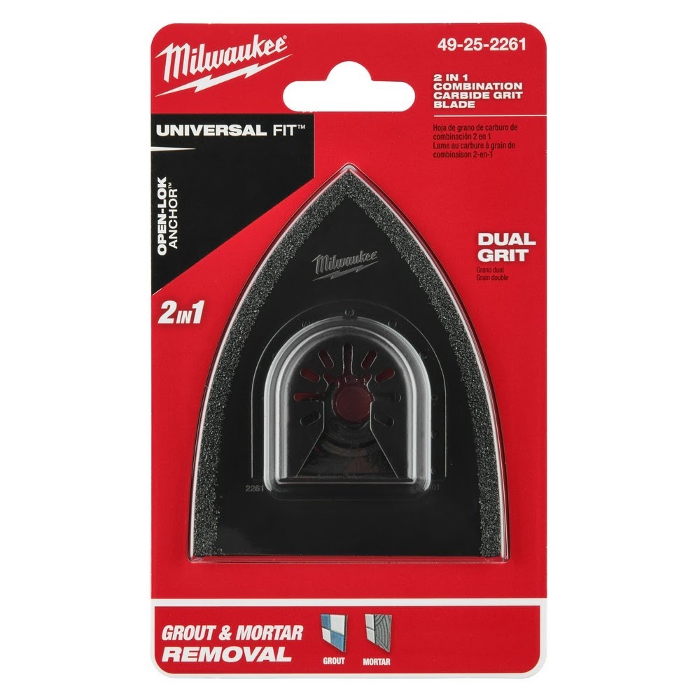 Milwaukee 49-25-2261 Milwaukee® OPEN-LOK™ 2-IN-1 HYBRID CARBIDE GRIT BLADE 1PK