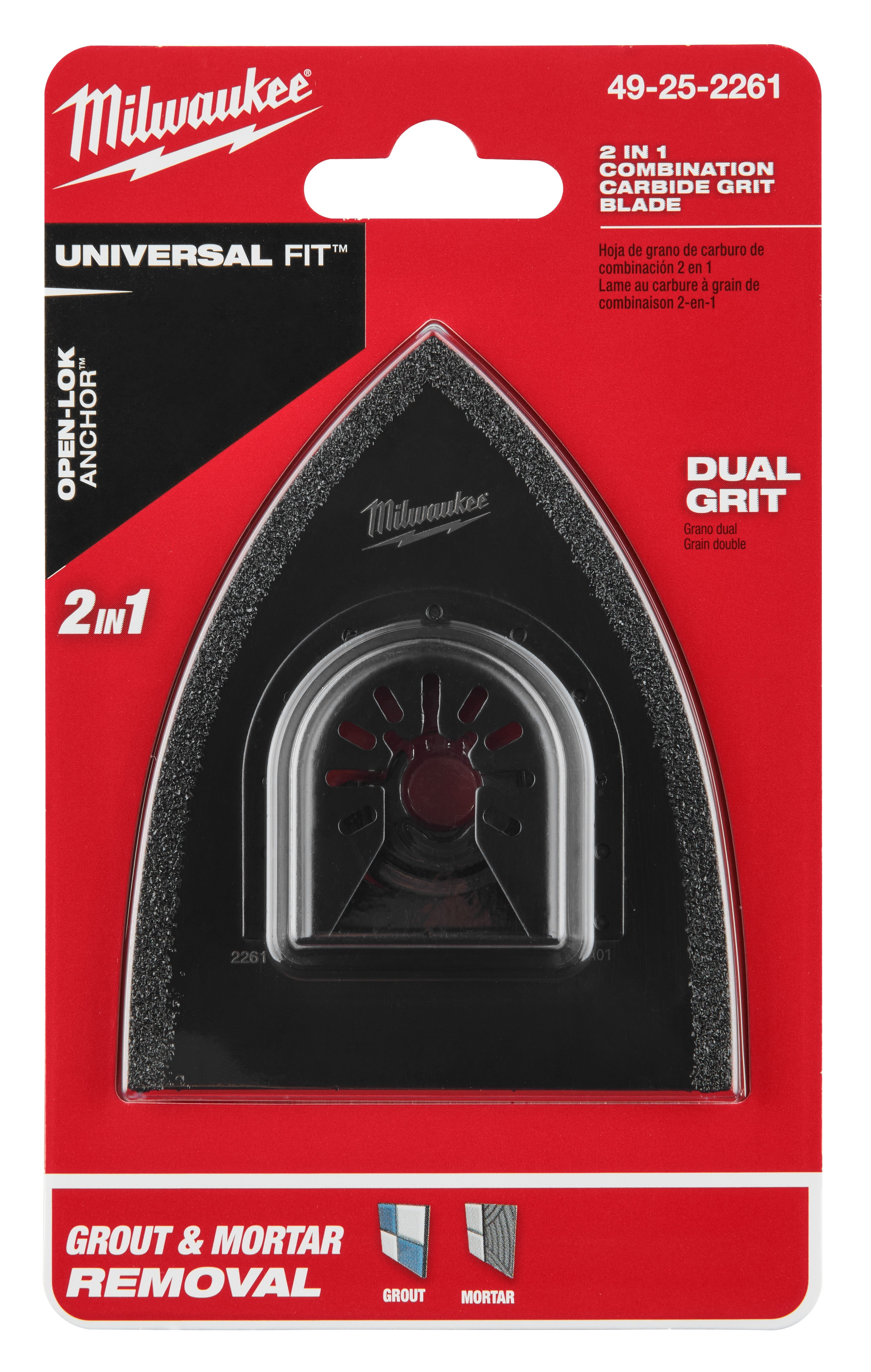 Milwaukee 49-25-2261 Milwaukee® OPEN-LOK™ 2-IN-1 HYBRID CARBIDE GRIT BLADE 1PK