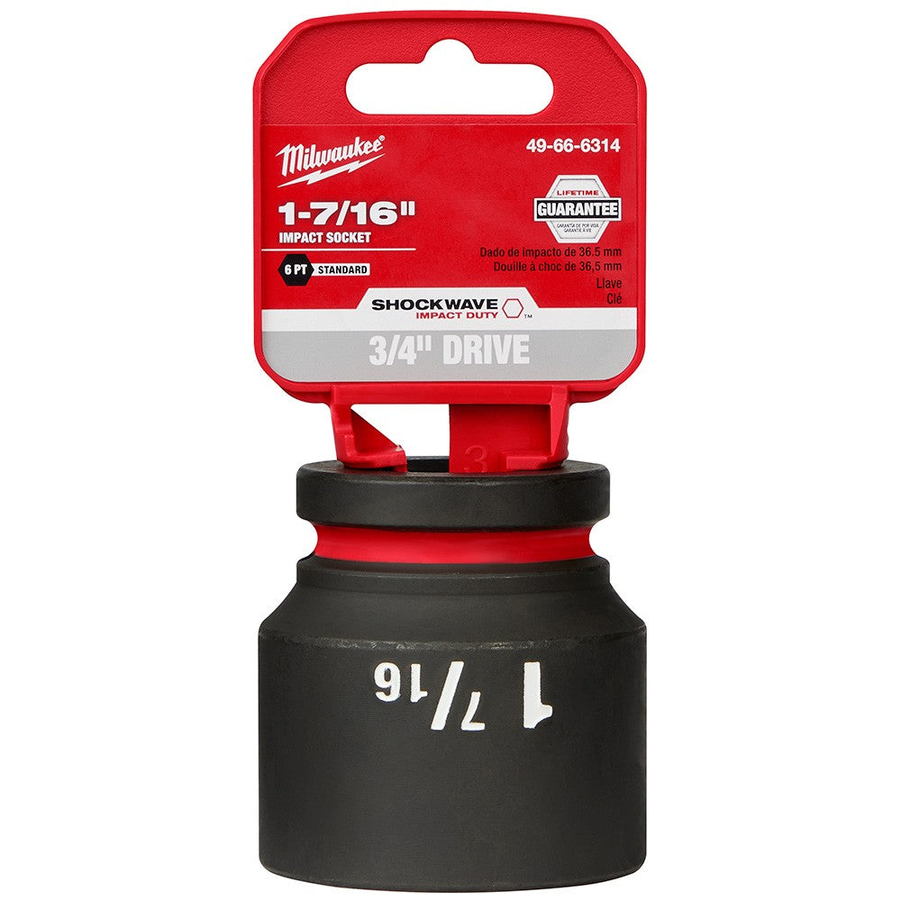 Milwaukee 49-66-6314 SHOCKWAVE Impact Duty™ 3/4Drive 1-7/16 Standard 6 Point Socket