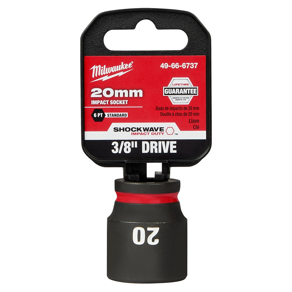 Milwaukee 49-66-6737 SHOCKWAVE Impact Duty™ 3/8Drive 20MM Standard 6 Point Socket