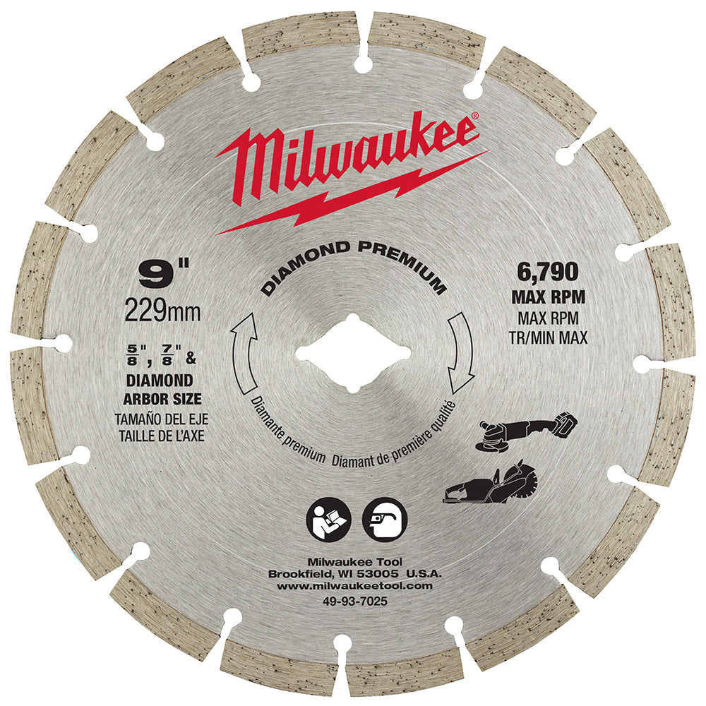 Milwaukee 49-93-7025 9 Diamond Premium Segmented Blade