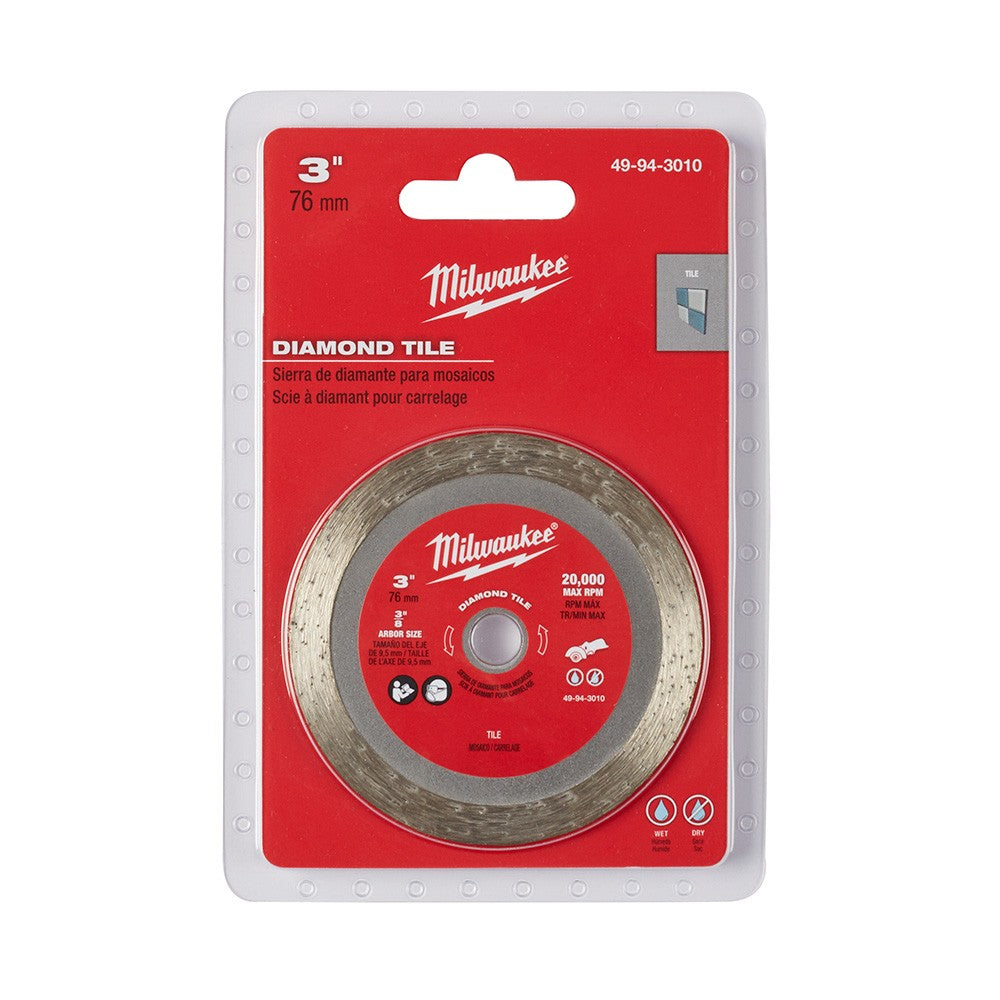 Milwaukee 49-94-3010 3 Diamond Tile Blade