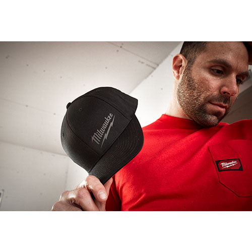 Milwaukee 504B-LXL FLEXFIT Fittted Hat - Black, L-XL