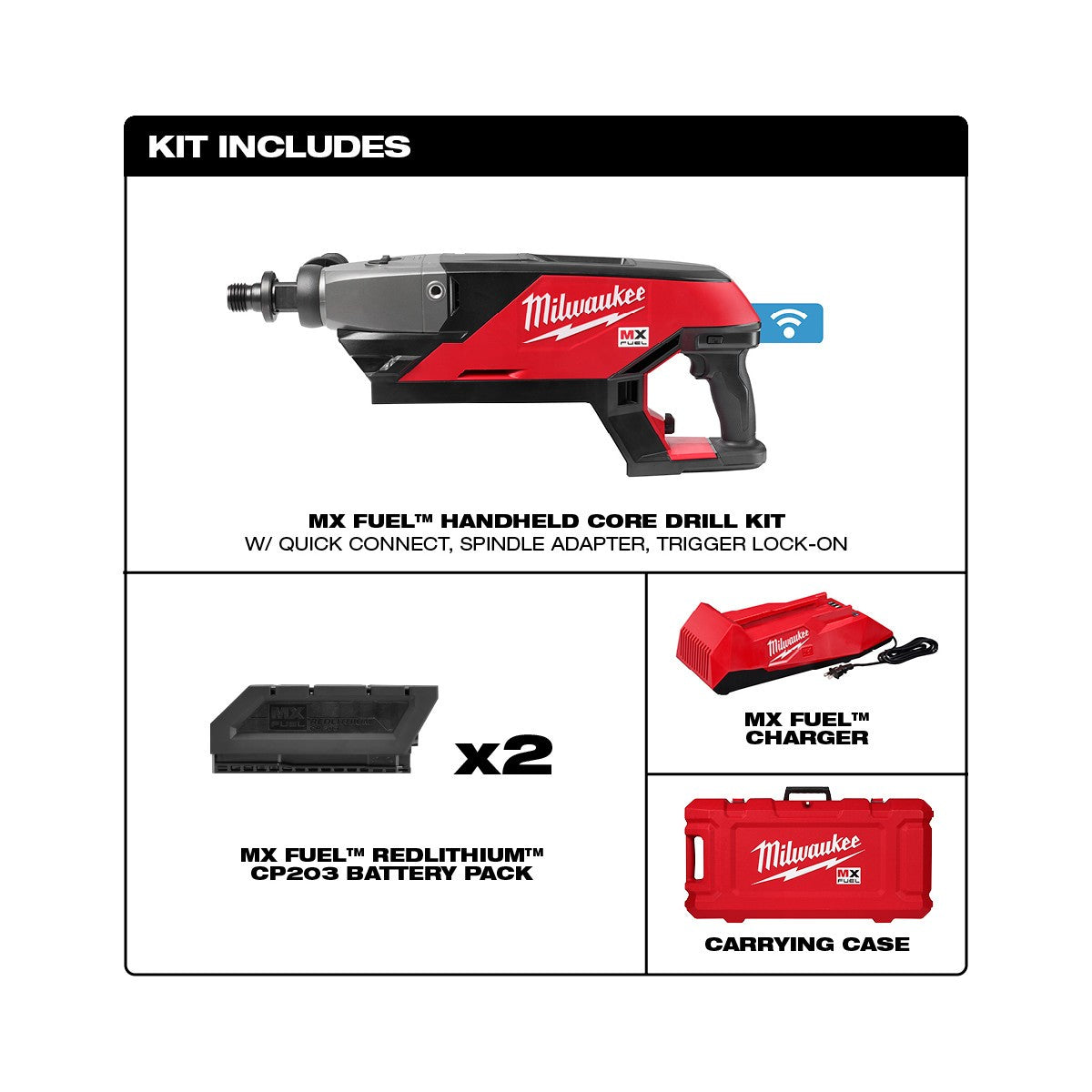 Milwaukee MXF301-2CP MX FUEL™ Handheld Core Drill Kit