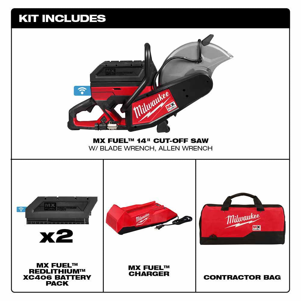 Milwaukee MXF314-2XC MX FUEL 14 Cut-Off Saw Kit w/ Two Batteries and Charger