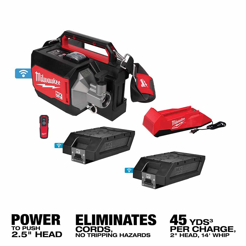 Milwaukee MXF370-2XC MX Fuel Briefcase Concrete Vibrator Kit w/ Two Batteries and Charger