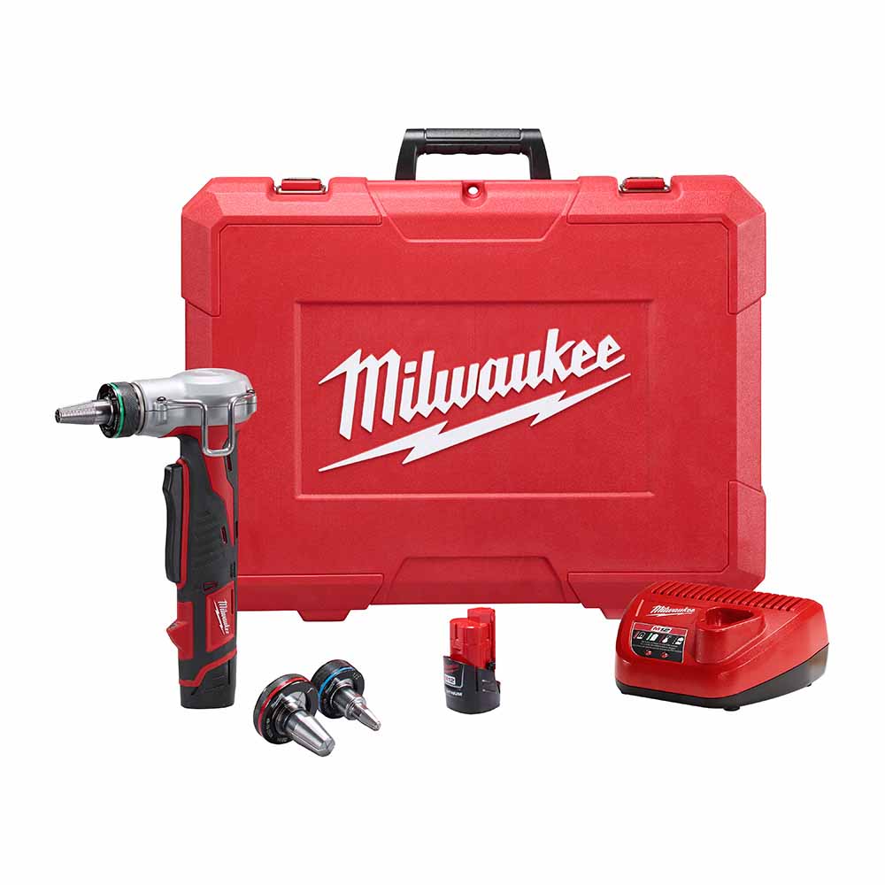 Milwaukee 2432-22 M12 ProPEX Expansion Tool Kit With 1/2, 3/4, 1 Heads
