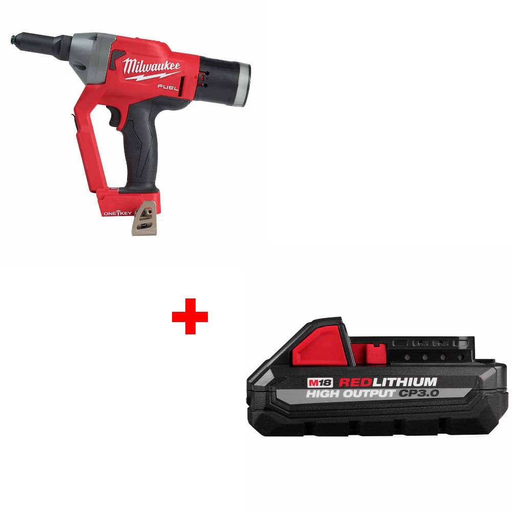 Milwaukee 2660-20 M18 FUEL 1/4 Rivet Tool w/ 48-11-1835 M18 CP3.0 Battery