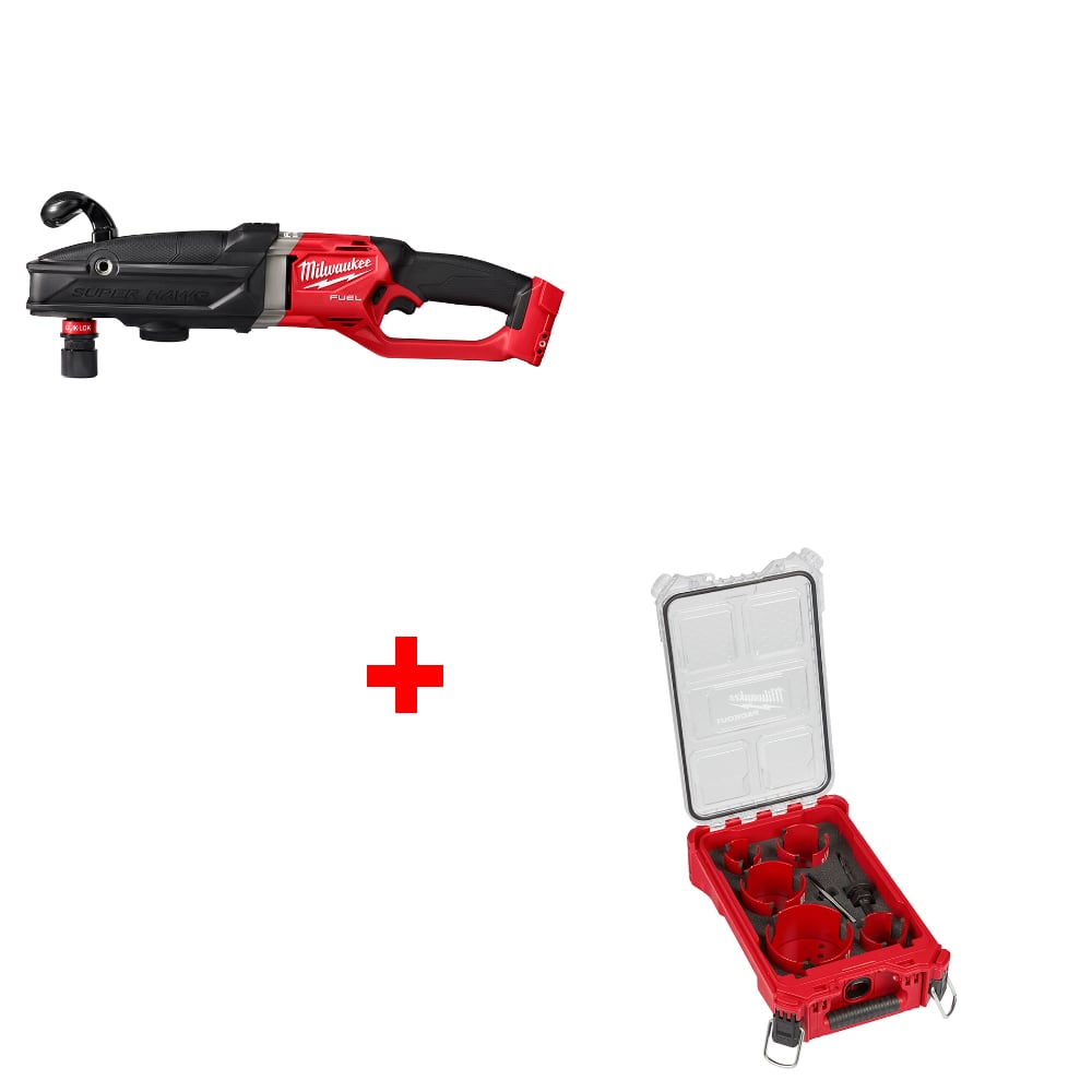Milwaukee 2811-20 M18 FUEL Right Angle Drill w/ FREE 49-56-9295 9PC BIG HAWG