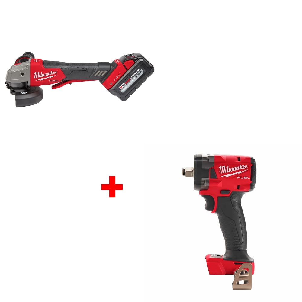 Milwaukee 2882-22 M18 FUEL Grinder Kit w/ FREE 2855-20 M18 1/2 Impact Wrench