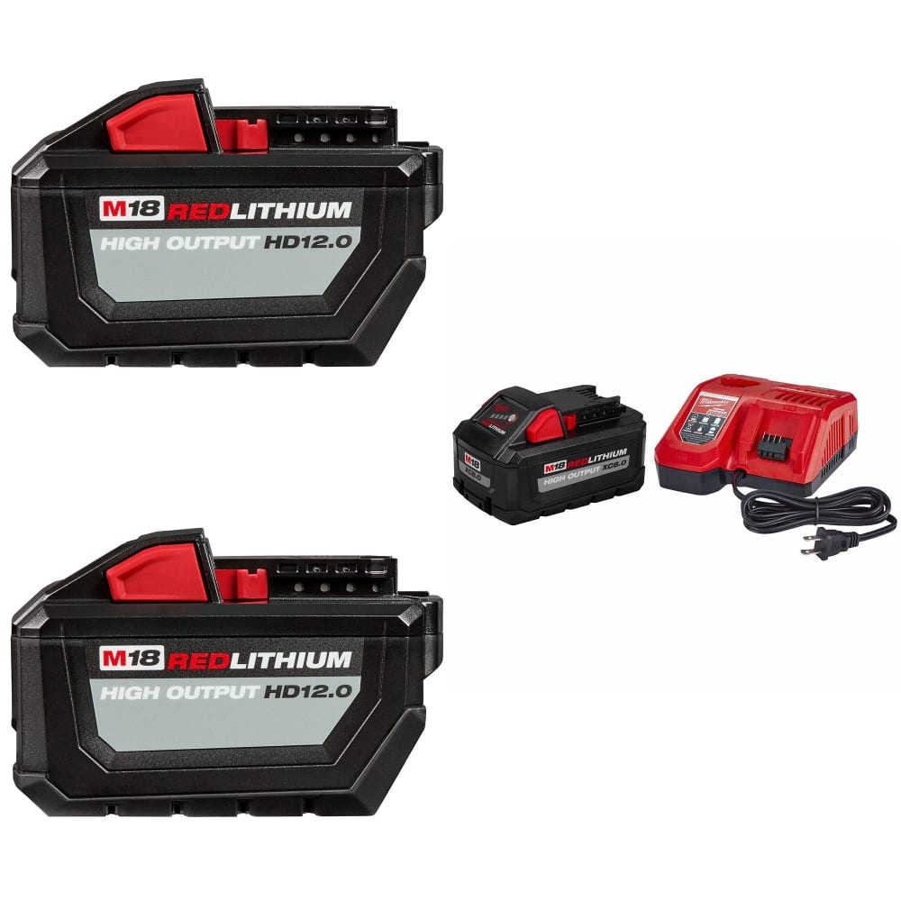Milwaukee 48-11-1812 M18 Battery, 2-Pack w/ FREE 48-59-1880 M18 Starter Kit