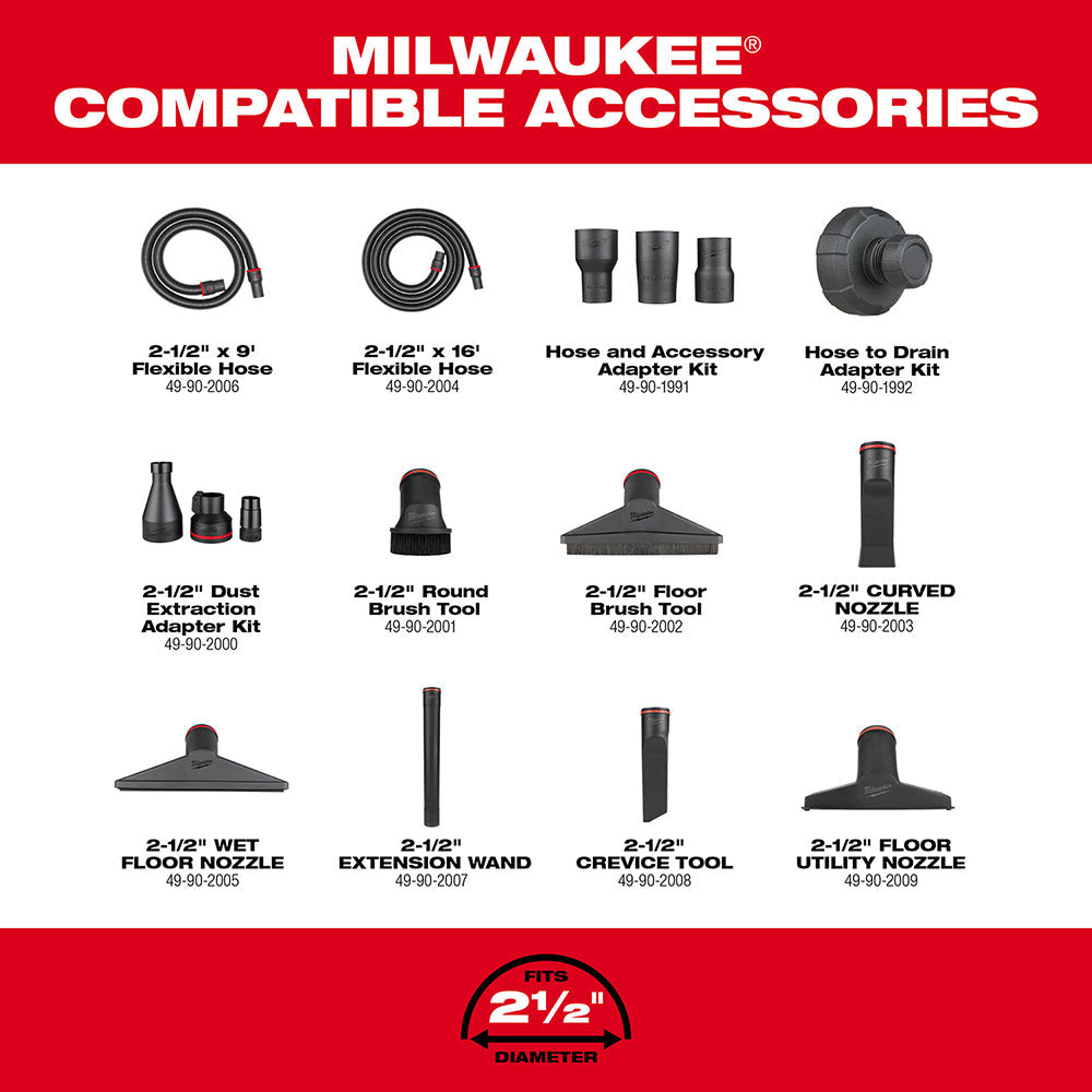 Milwaukee 0930-22HD M18 FUEL 12-Gallon Dual-Battery Wet/Dry Vacuum Kit
