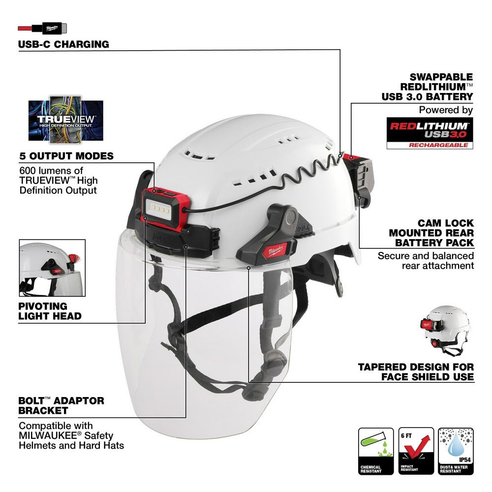 Milwaukee 2118-21 Bolt REDLITHIUM USB Headlamp