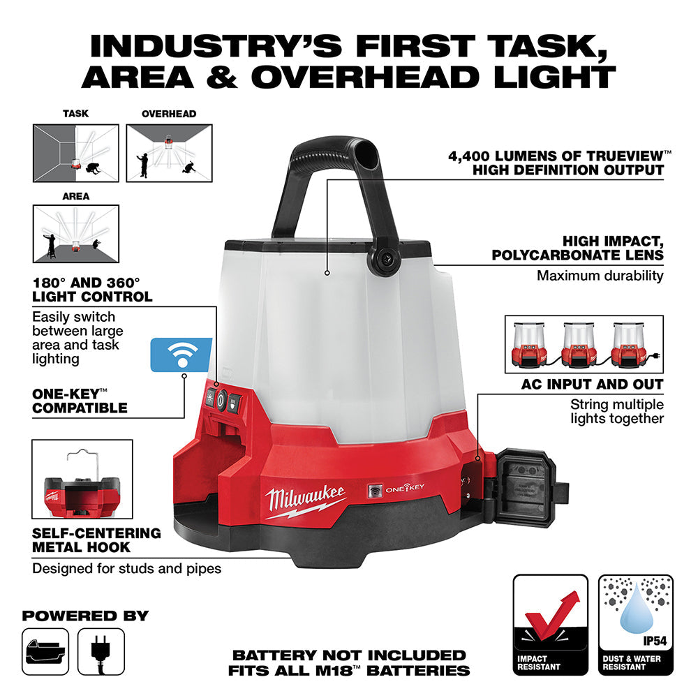 Milwaukee 2146-20 M18 RADIUS LED Compact Site Light with One Key