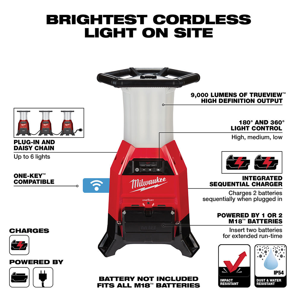 Milwaukee 2150-20 M18 Radius Site Light / Charger with ONE-KEY