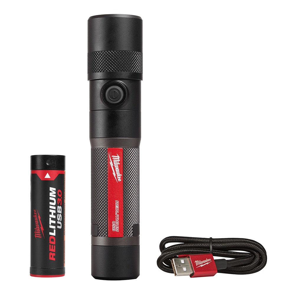Milwaukee  2161-21 USB Rechargeable 1100L Twist Focus Flashlight