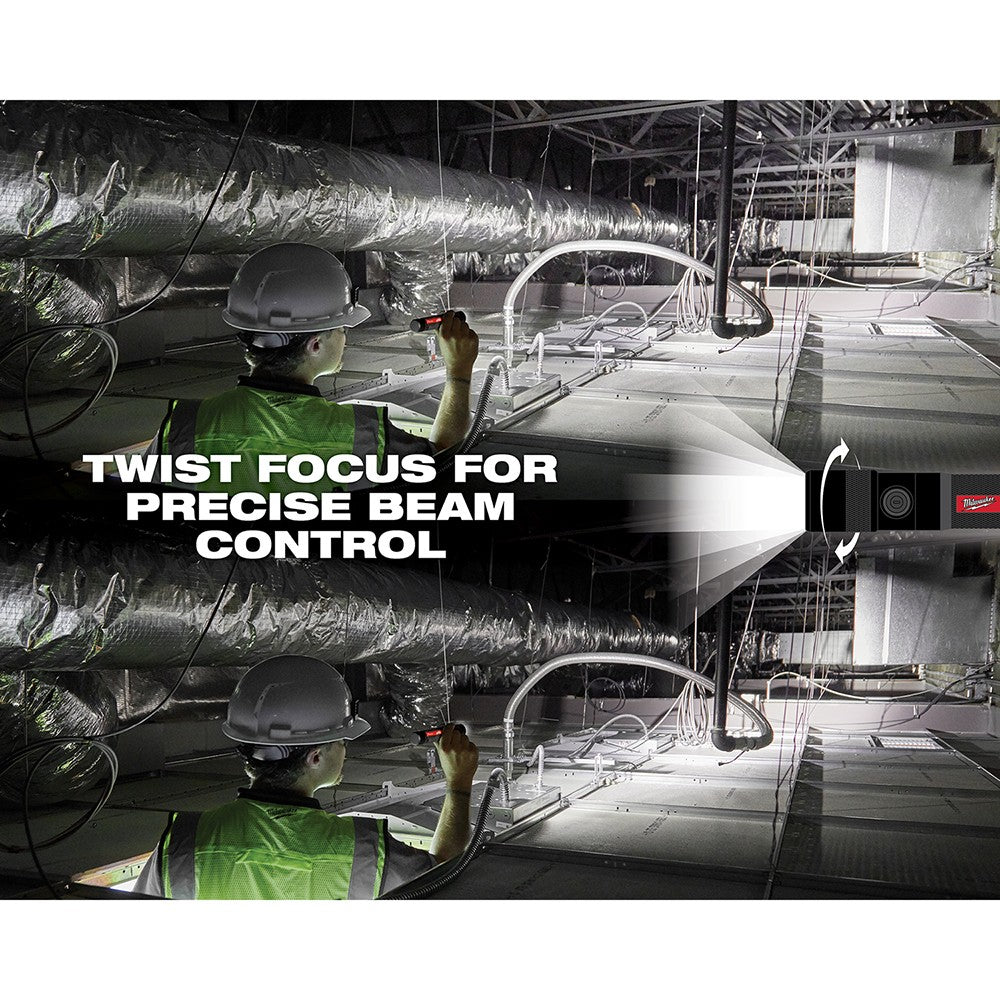 Milwaukee  2161-21 USB Rechargeable 1100L Twist Focus Flashlight