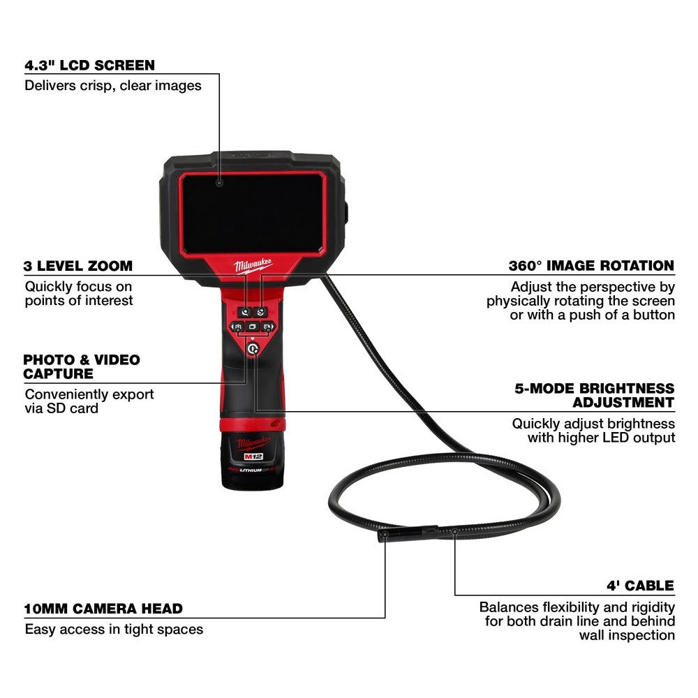 Milwaukee 2323-21 M12 M-Spector 360 4 Inspection Camera