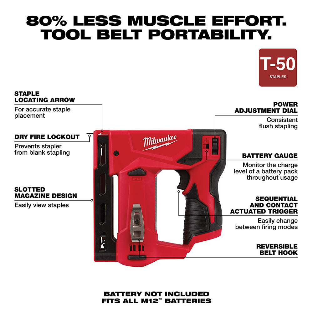 Milwaukee  2447-20 M12 3/8 Crown Stapler