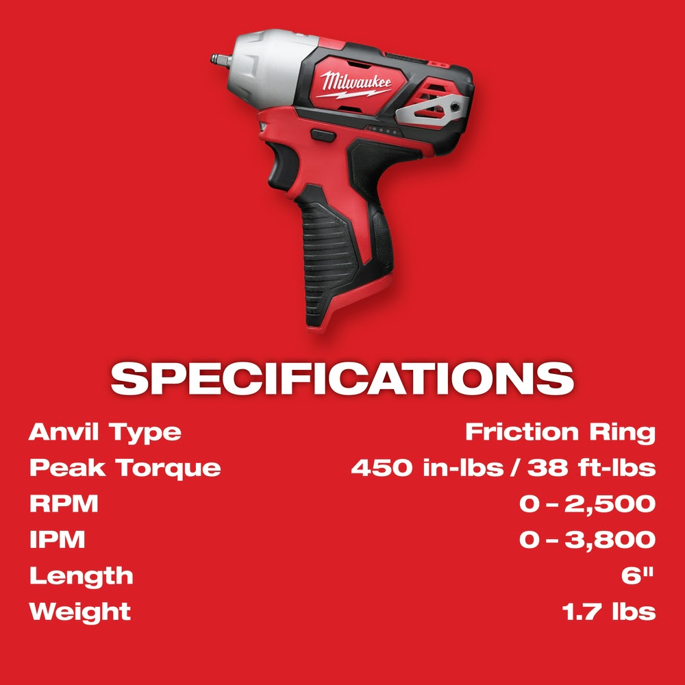 Milwaukee 2461-20 M12 1/4 Impact Wrench Bare