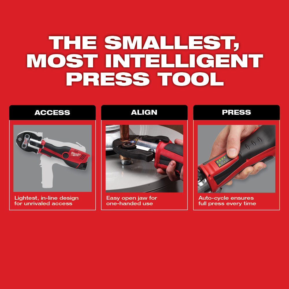 Milwaukee 2473-22 M12 Force Logic Press Tool 1/2 - 1 Kit