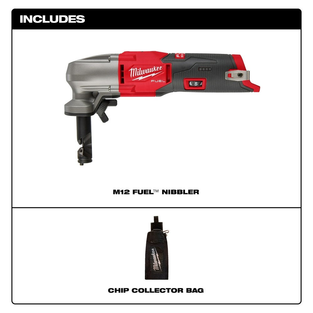 Milwaukee 2476-20 M12 FUEL 16 Gauge Variable Speed Nibbler, Bare Tool