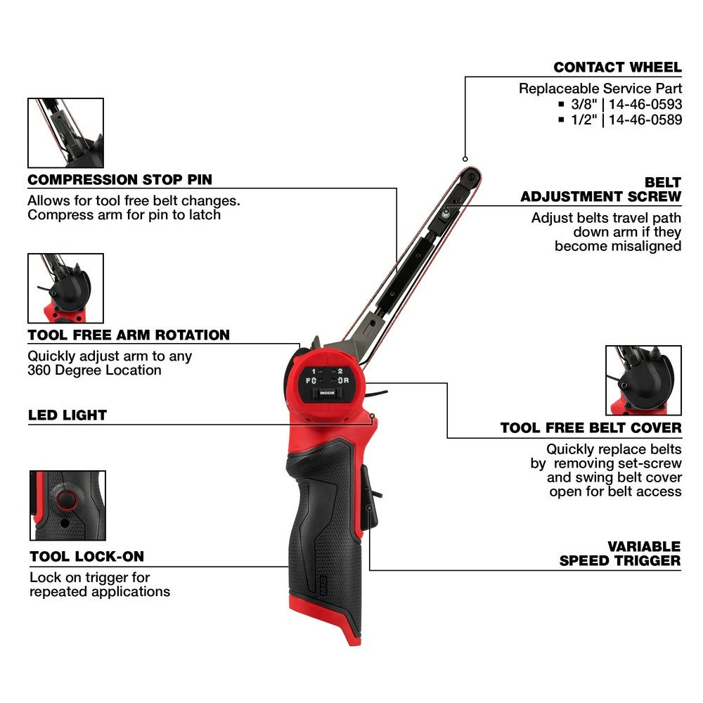 Milwaukee 2482-20 M12 FUEL 1/2 X 18 Bandfile, Bare