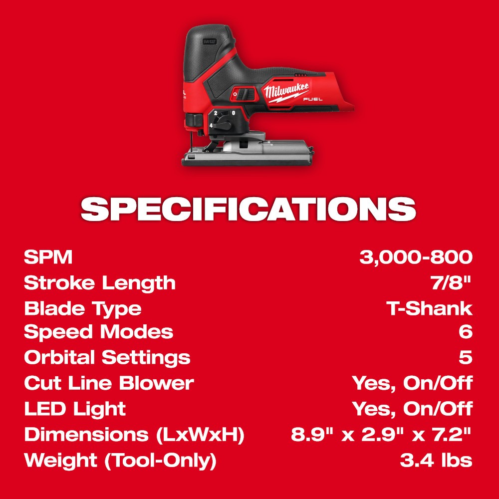 Milwaukee 2545-20 M12 FUEL Jig Saw, Bare